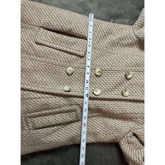 MARC JACOBS Circle Collar Checks Wool Light Pink Coat Half Belt Back Large - Picture 11 of 16